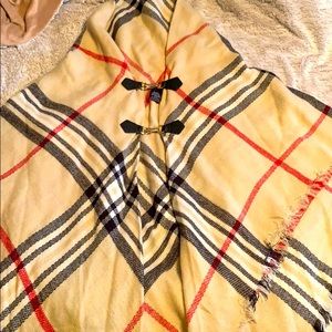 Oversized shawl with closures (never worn)